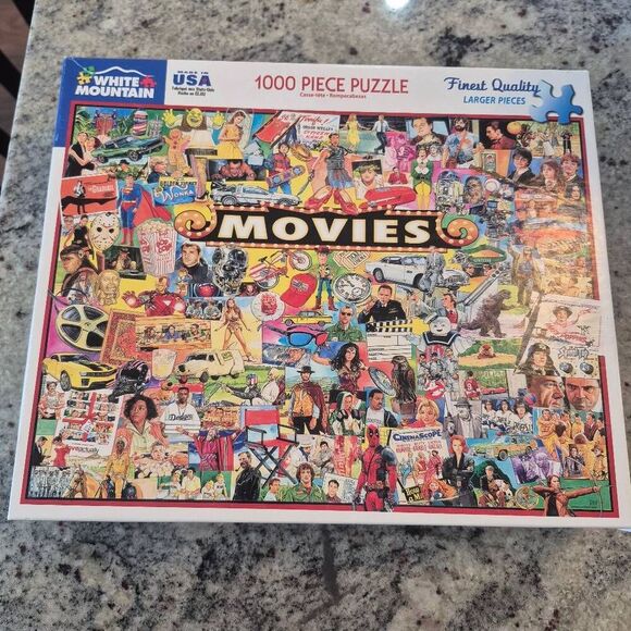 White Mountain Movies 1000 pc Jigsaw Puzzle, USED - Picture 2 of 8